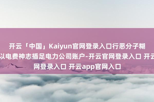 开云「中国」Kaiyun官网登录入口行恶分子糊弄所得的赃款以电费神志插足电力公司账户-开云官网登录入口 开云app官网入口