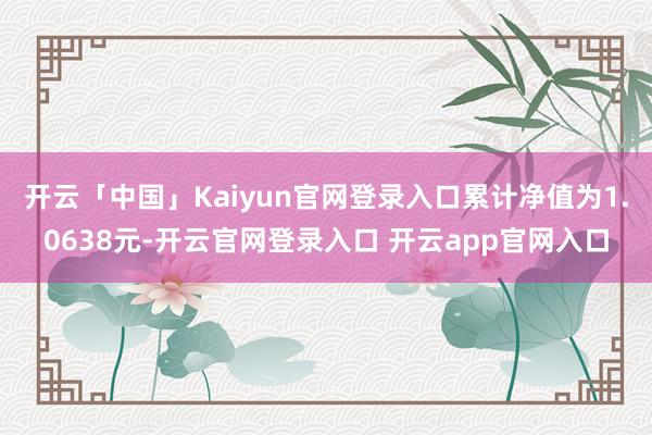 开云「中国」Kaiyun官网登录入口累计净值为1.0638元-开云官网登录入口 开云app官网入口