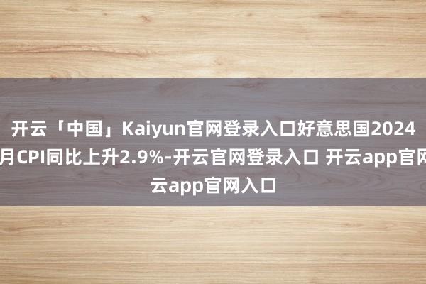 开云「中国」Kaiyun官网登录入口好意思国2024年12月CPI同比上升2.9%-开云官网登录入口 开云app官网入口