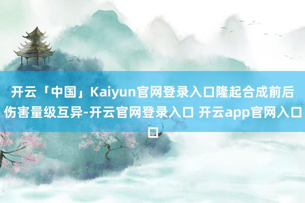 开云「中国」Kaiyun官网登录入口隆起合成前后伤害量级互异-开云官网登录入口 开云app官网入口