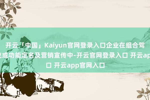开云「中国」Kaiyun官网登录入口企业在组合驾驶赞助系统或功能定名及营销宣传中-开云官网登录入口 开云app官网入口