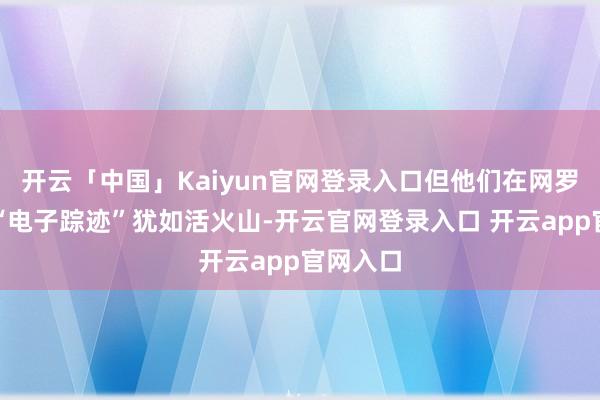 开云「中国」Kaiyun官网登录入口但他们在网罗留住的“电子踪迹”犹如活火山-开云官网登录入口 开云app官网入口
