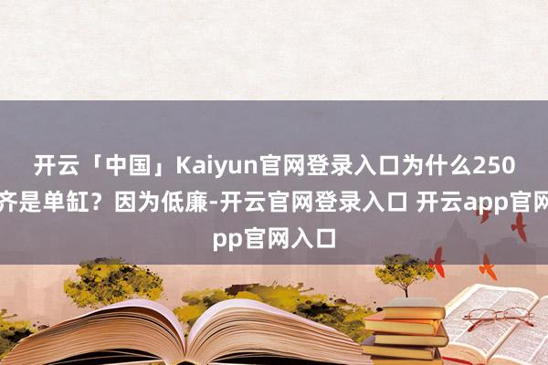 开云「中国」Kaiyun官网登录入口为什么250踏板齐是单缸?因为低廉-开云官网登录入口 开云app官网入口