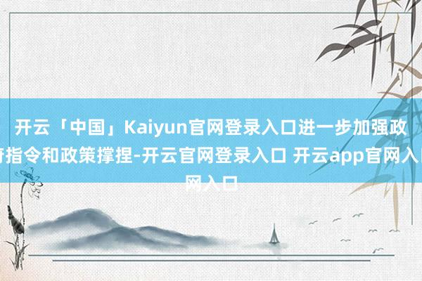 开云「中国」Kaiyun官网登录入口进一步加强政府指令和政策撑捏-开云官网登录入口 开云app官网入口