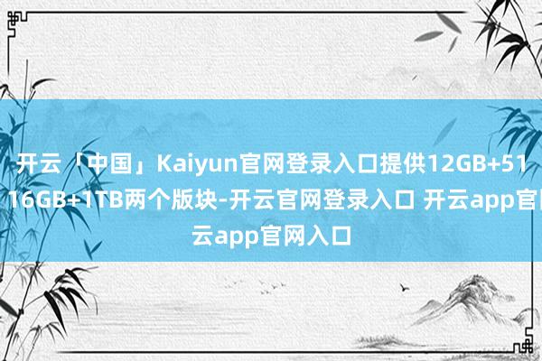 开云「中国」Kaiyun官网登录入口提供12GB+512GB、16GB+1TB两个版块-开云官网登录入口 开云app官网入口