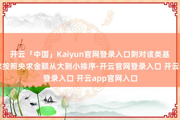 开云「中国」Kaiyun官网登录入口则对该类基金份额的央求按照央求金额从大到小排序-开云官网登录入口 开云app官网入口