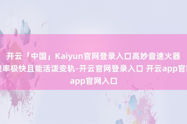 开云「中国」Kaiyun官网登录入口高妙音速火器由于速率极快且能活泼变轨-开云官网登录入口 开云app官网入口